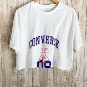 Converse Oversized Cropped Short Sleeve Shirt Size Medium